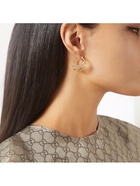 Gucci Small Script Hoop Earrings